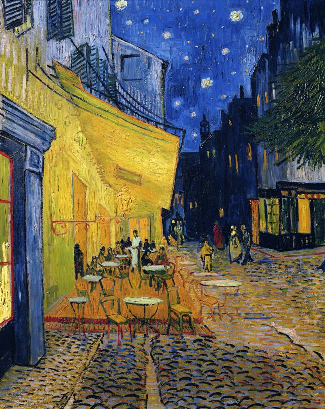 Tableau 'Terrasse du café le soir de Vincent Van Gogh